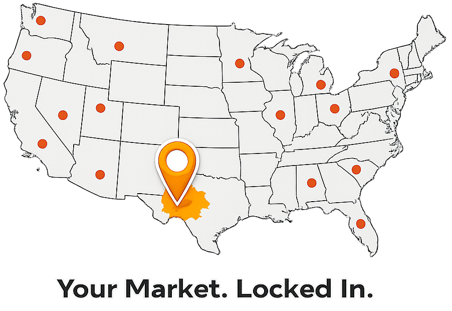 Map of locked-in service areas across the United States
